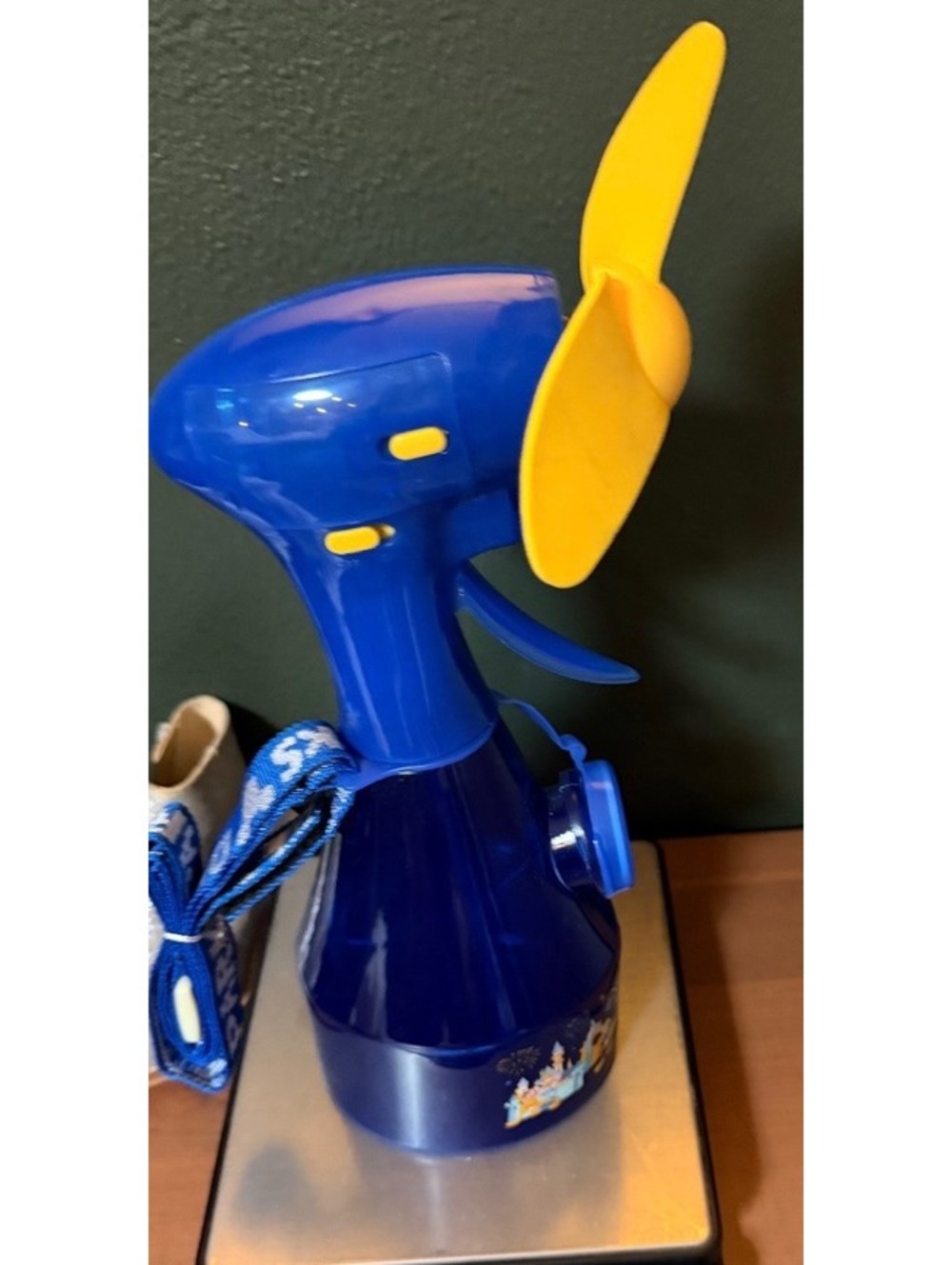 Disney Parks Mickey Mouse Handheld Misting Fan Blue Yellow Light Up